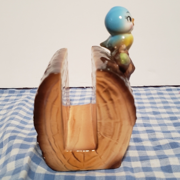 Vintage Bluebird on Log Norcrest Napkin Holder & Shakers - Picture 4 of 10